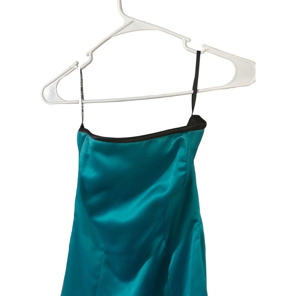 Jessica McClintock Gunne Sax Women Size 3/4 Strapless Gown Prom Dress Teal Blue - Picture 8 of 16